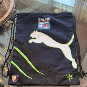 Puma “ Chicago Red Stars” Black and Neon Green Drawstring Backpack
